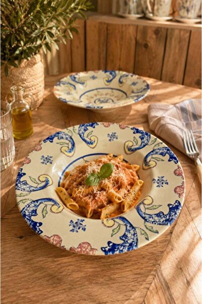 CASA DE BELLA Flower Embossed 2-Piece Pasta Plate