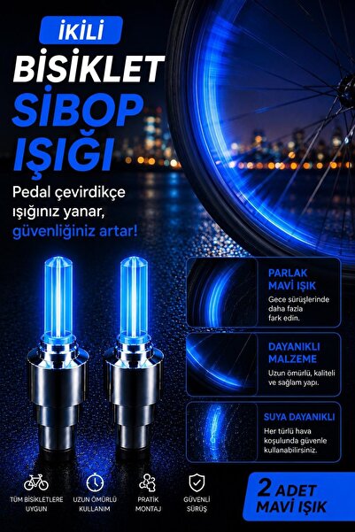 garaccu Sensörlü Bisiklet Araba Sibop Işığı Kapağı Led Mavi Işık 2 Adet