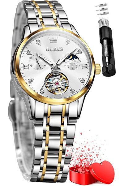 OLEVS Women's Official Watches Roman Numerals Diamond-Studded Stainless Steel...