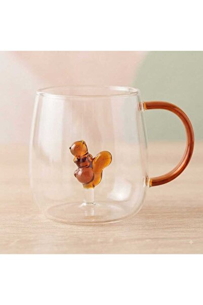 PALTO TASARIM Glass Cup with Squirrel Figure - Gift Glass Cup with Figure