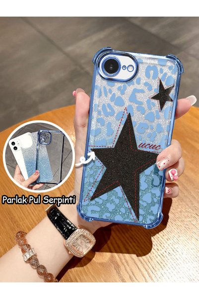 ucuc iPhone 16E/17E Compatible Transparent Four-Corner Silicone Coated Glossy...