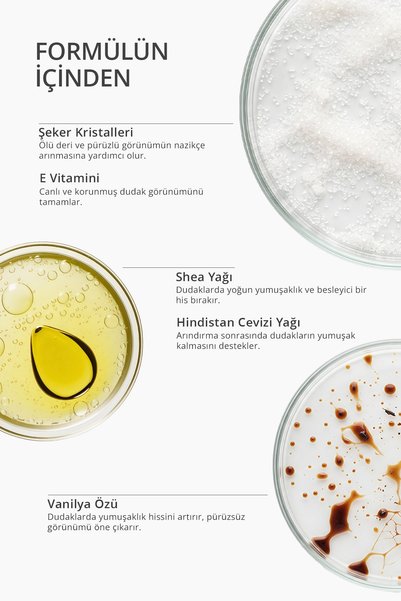 Lien Beaute Cocoon Dudak Pürüzsüzleştirici Yumuşatıcı Arındırıcı Canlandırıcı Peeling Lip Scrub Shea Yağı Hindistan Cevizi Yağı E Vitamini Dudak Bakımı