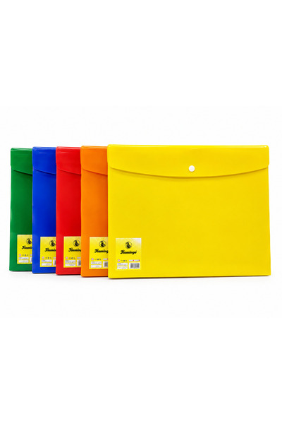 Flamingo 10 pcs Foolscap Double Pocket Clear Bag Set