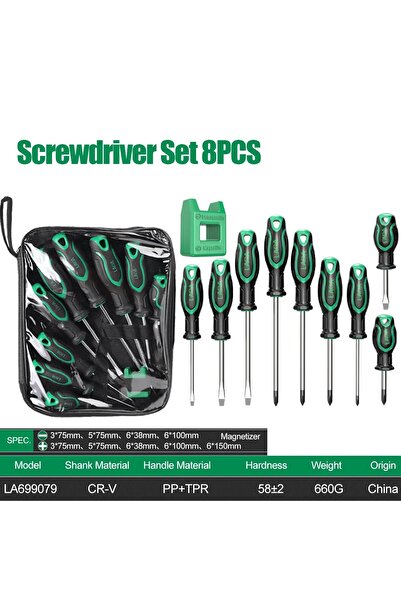 Choice3 New 9pcs Sets LAOA Screwdrivers Sets With Magnetizer Canvas Bag Cr-V ...