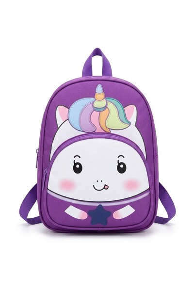 Generic Brand Rucsac pentru Grădiniță și Creșă, Model Unicorn 3D,Mov , pentru...