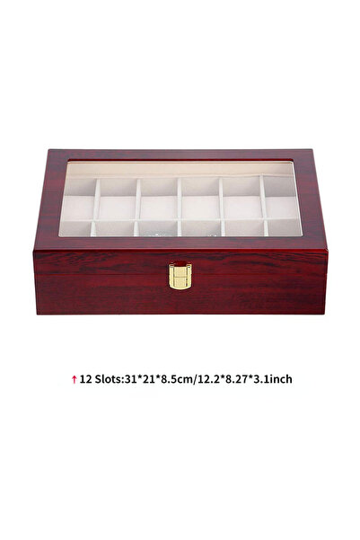 Choice6 12 slots Luxury Wooden Watch Box 1/2/3/5/6/10/12 Grids Watch Organize...
