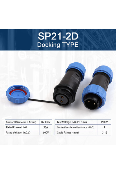 Choice 1 set SP21-2D SP21 Docking Type Aviation Cable Wire Connector Outdoor ...