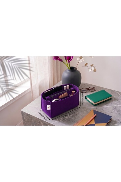 MARJİNAL W CLUB Six Compartment Clutch Cantali Organizer Purple Color Dimensi...