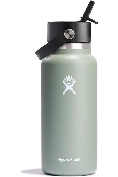 Hydro Flask Stainless Steel Insulated Water Bottle with Flexible Straw Lid an...