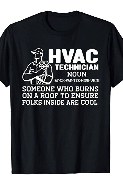Generic تي شيرت رجالي من Noun Technician Apparel بتصميم HVAC Tech Additions Q...