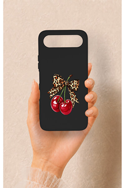 Vip Case Tecno Spark 50 5G Uyumlu Kiraz Fiyonk Desenli Silikon Kılıf