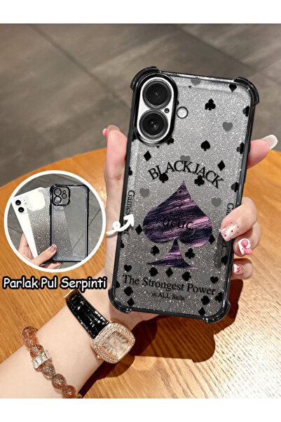 ucuc iPhone 16 Uyumlu Şeffaf Dört Köşe Silikon Kaplama Parlak Kenar Kılıf