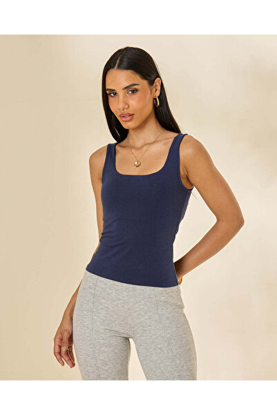REDTAG Women Navy Scoop Neck Strappy Vest