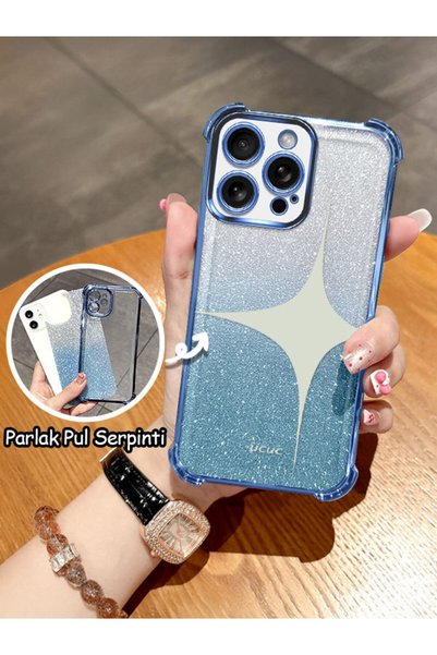 ucuc iPhone 15 Pro Compatible Transparent Four Corner Silicone Coated Glossy ...