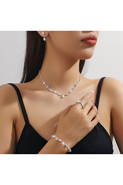 Choice4 80807001-S 5 Pieces of Women's Minimalist Claw Chains, Earrings, Neck...