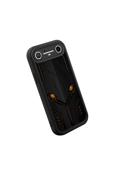 CASEVIBE Tecno Spark Slim/Pova Slim Uyumlu Şık Siyah Tekno Mekanik Baskılı Tr...