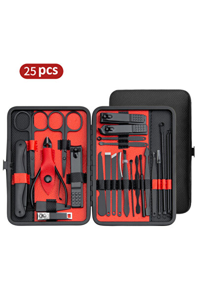 Choice Red 25pcs Manicure Set 10/15/25 pcs Full Function Kit Professional Sta...