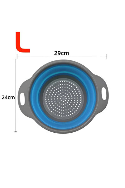 Choice4 L Blue 1PC 2PCS Silicone Folding Drainer Basket Fruit Vegetable Folda...