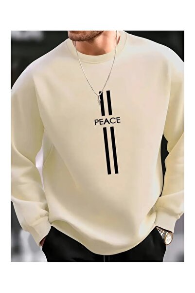 DAXİS Sportwear Company Peace Printed Crewneck Sweatshirt