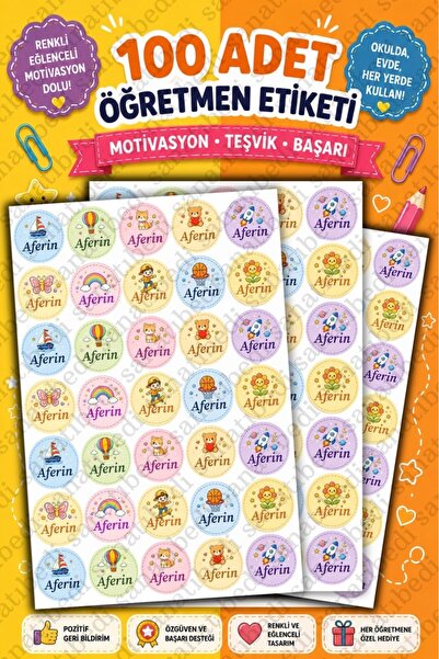 sanatıbedi 100 Pieces of School Labels for Teachers |   Homework Check |   Me...