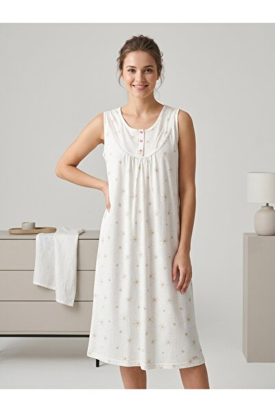 Alize Moda Γυναικείο νυχτικό με φαρδιές τιράντες και πουά σχέδιο, μεγάλο μέγεθος
