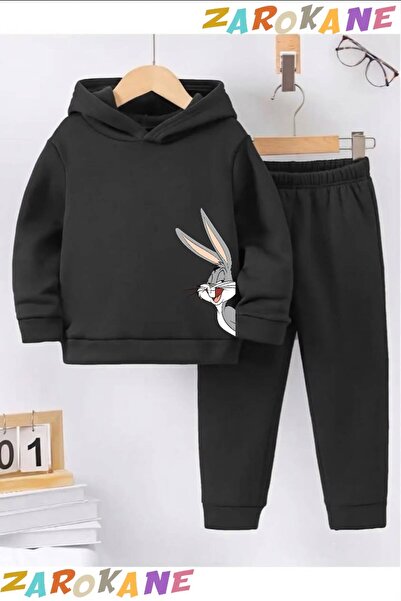 ZAROKANE Yandan Rabbit Printed Winter Children's Hooded Cotton Insulated Trac...