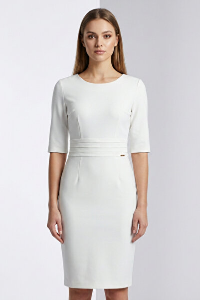 OEM Rochie midi elegantă pentru femei, cu croială cambrată, mâneci trei sfert...