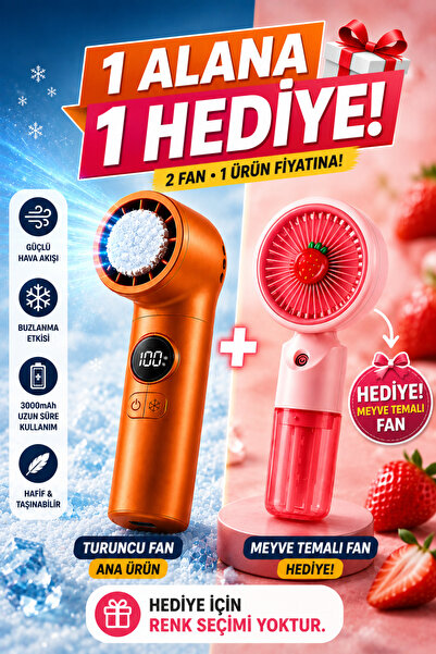 Weskam Şarjlı Mini El Fanı Buzlanma Etkili Vantilatör Dijital Ekranlı Meyve T...