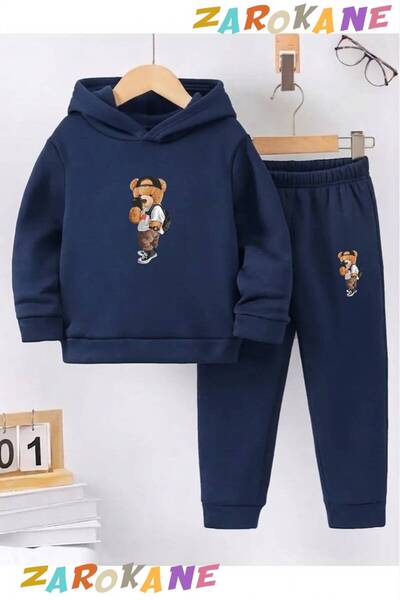 ZAROKANE Photographer Bear Printed Winter Children's Hooded Cotton Insulated ...