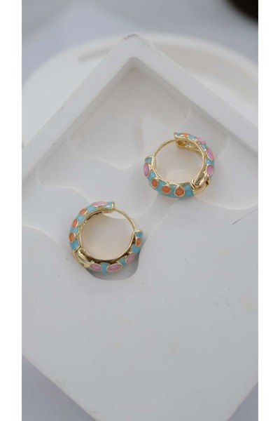 Jerie Colorful Enamel Hoop Earrings