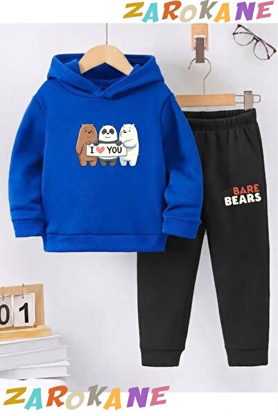 ZAROKANE I Love You Kafadarlar Printed Winter Children's Hooded Top and Botto...