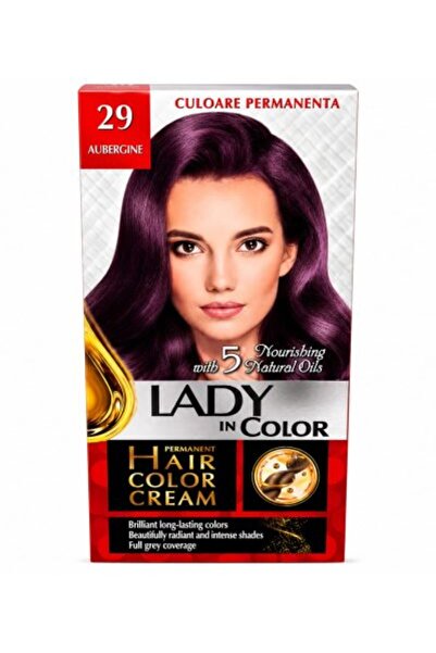 Ladyincolor Set 2 x Vopsea de Păr Lady in Color nr. 29 Aubergine