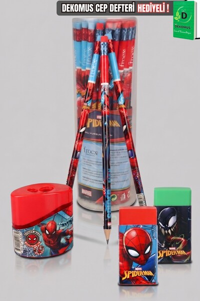 SPIDERMAN X Dekomus Licensed 3-Piece Pencil Sharpener and Eraser Set
