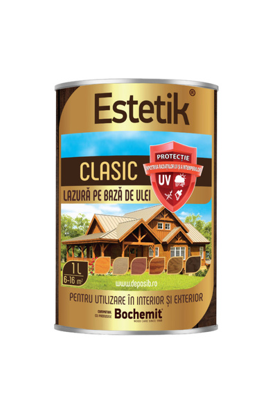 Estetik Clasic Lazura lemn 1L PIN, protectie UV