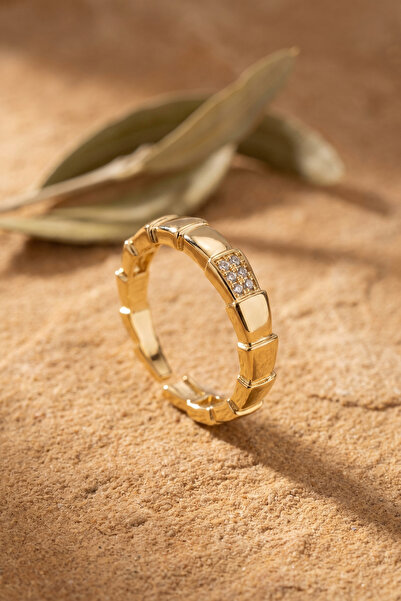 Generic Brand Gold Color Snake Model Zircon Stone Women's Ring