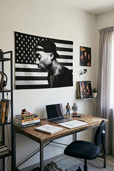Vendini Tupac Shakur (2puc) Duvar Örtüsü Duvar Halısı Wall Tapestry