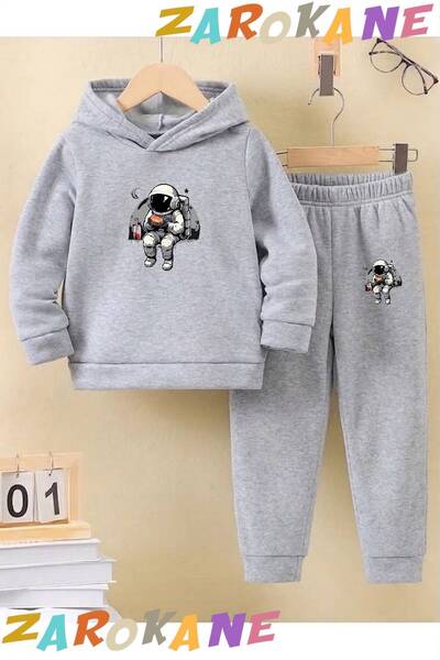 ZAROKANE Astronaut Printed Unisex Winter Children's Hooded Cotton Insulated T...