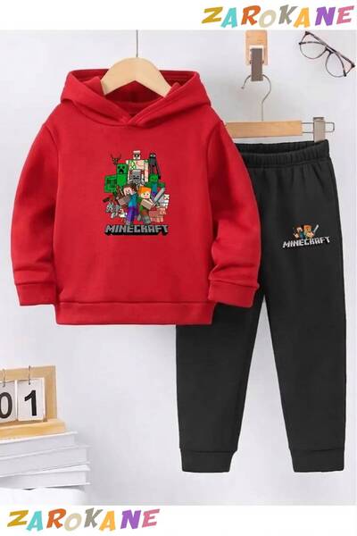 ZAROKANE Kareminecraftt Printed Winter Children's Hooded Top and Bottom Cotto...
