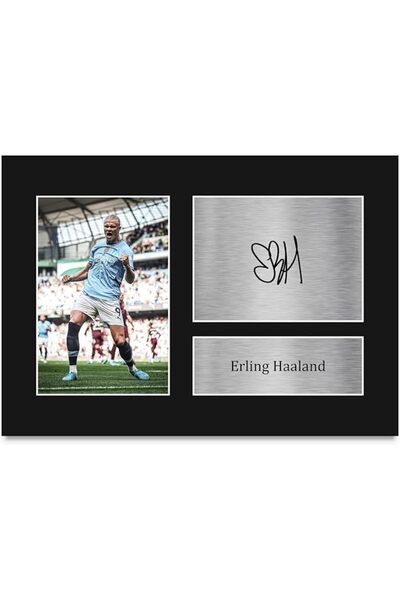 ALAYRA International Erling Haaland Manchester City A4 Football Wall Art Canv...