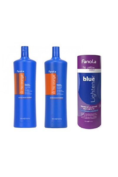 Fanola Set Albastru Fără Portocaliu și Fără Galben: Mască 1000ml + Șampon 100...