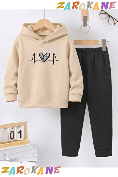 ZAROKANE Rhythm Heart Printed Winter Children's Hooded Cotton Insulated Track...