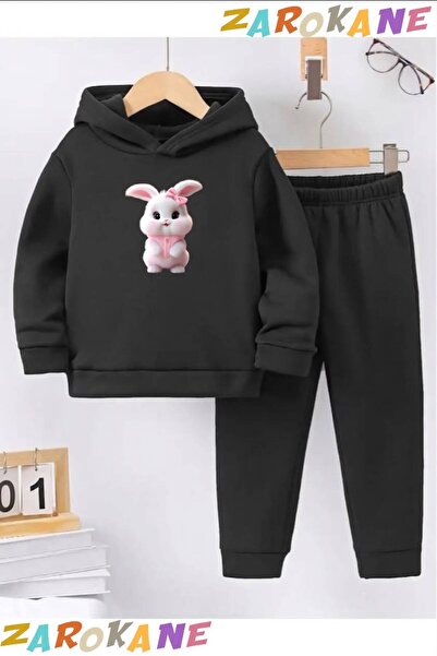 ZAROKANE White Rabbit Printed Winter Children's Hooded Cotton Insulated Track...