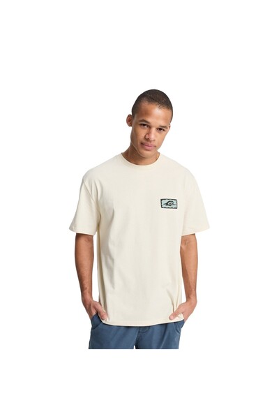 Quiksilver SERENITY SPLASH Bej Bisiklet Yaka Normal Baskılı Erkek T-Shirt