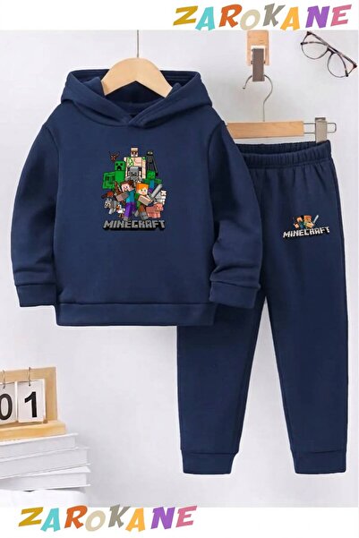 ZAROKANE Kareminecraftt Printed Winter Children's Hooded Top and Bottom Cotto...