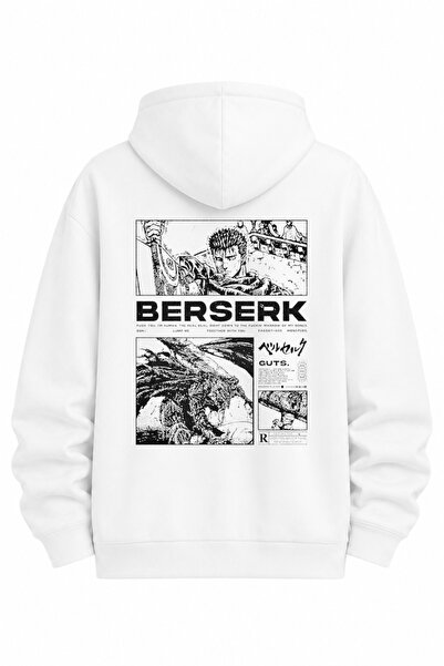 Grafftee Clothing Berserk Printed Relaxed Unisex Zippered Hooded Sweatshirt C...