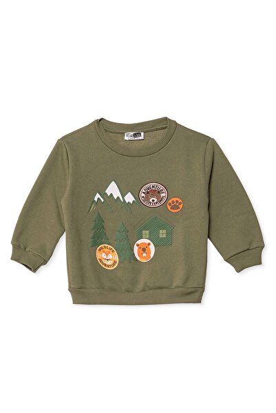 ebebek Hello Baby HelloBaby Erkek Bebek Sweatshirt Kamp Baskılı Bisiklet Yaka...