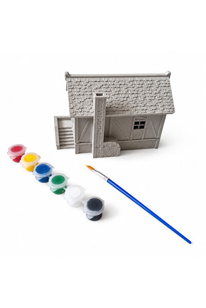 DoBi3D 3D Maket Ev Boyama Seti 12x10 cm Dekoratif Minyatür Ev Maketi 6'lı Boy...