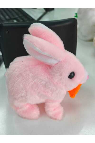 SAFİR Havuçlu Tavşan Peluş Oyuncak Pembe & Beyaz Seçenekli Yumuşak Mini Tavşan