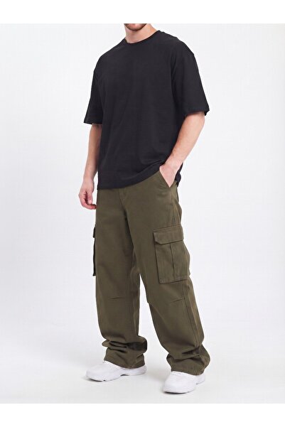 WKM Men's Gabardine Baggy Fit Cargo Pants