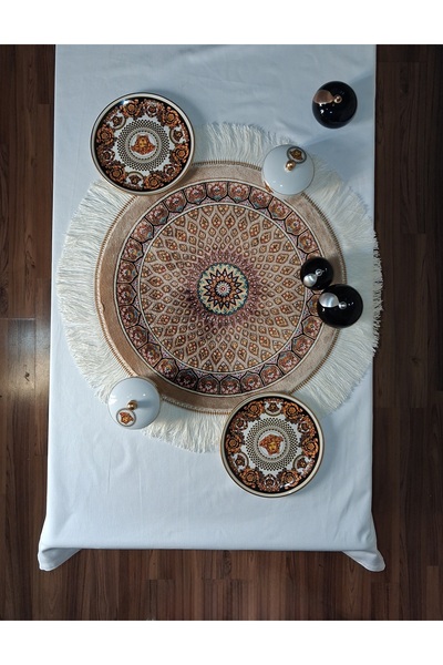 MEVLANA BAZAAR Royal Cultural Floral Pattern Placemat / 50×50 cm